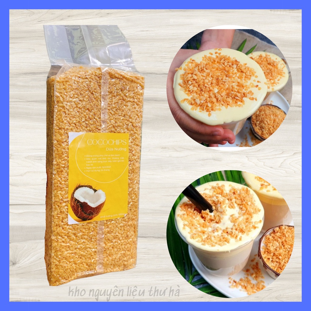 Vụn dừa nướng/ Cơm dừa sấy khô cực giòn thơm làm món trà sữa kem dừa nướng Hot Hit ( Hàng Nhập Khẩu)