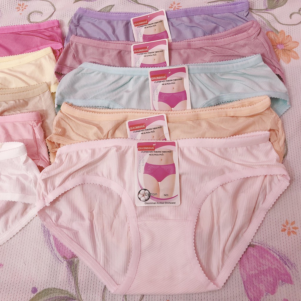 Bộ 10 quần lót nữ thun lạnh gân, siêu mát, thích hợp cho các bạn nữ từ 40-53kg