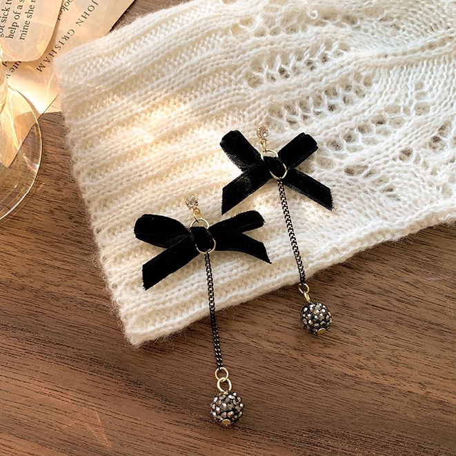 Bông Tai Hình Nơ Phối Tua Rua Phong Cách Vintage Dành Cho Nữ