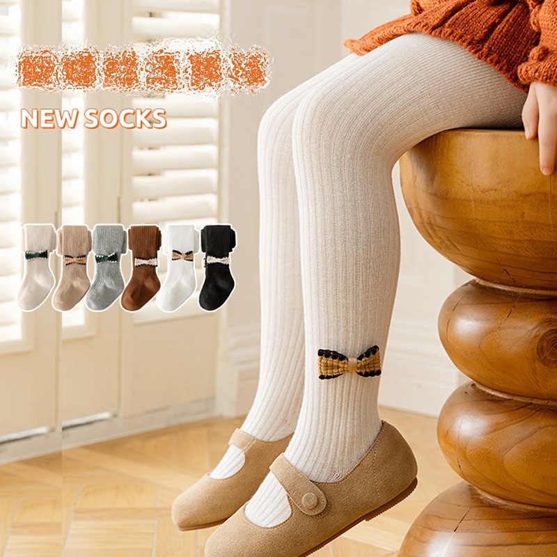 Bộ Đồ Lót Liền Thân Đính Nơ Thời Trang Thu Đông Dành Cho Bé Gái