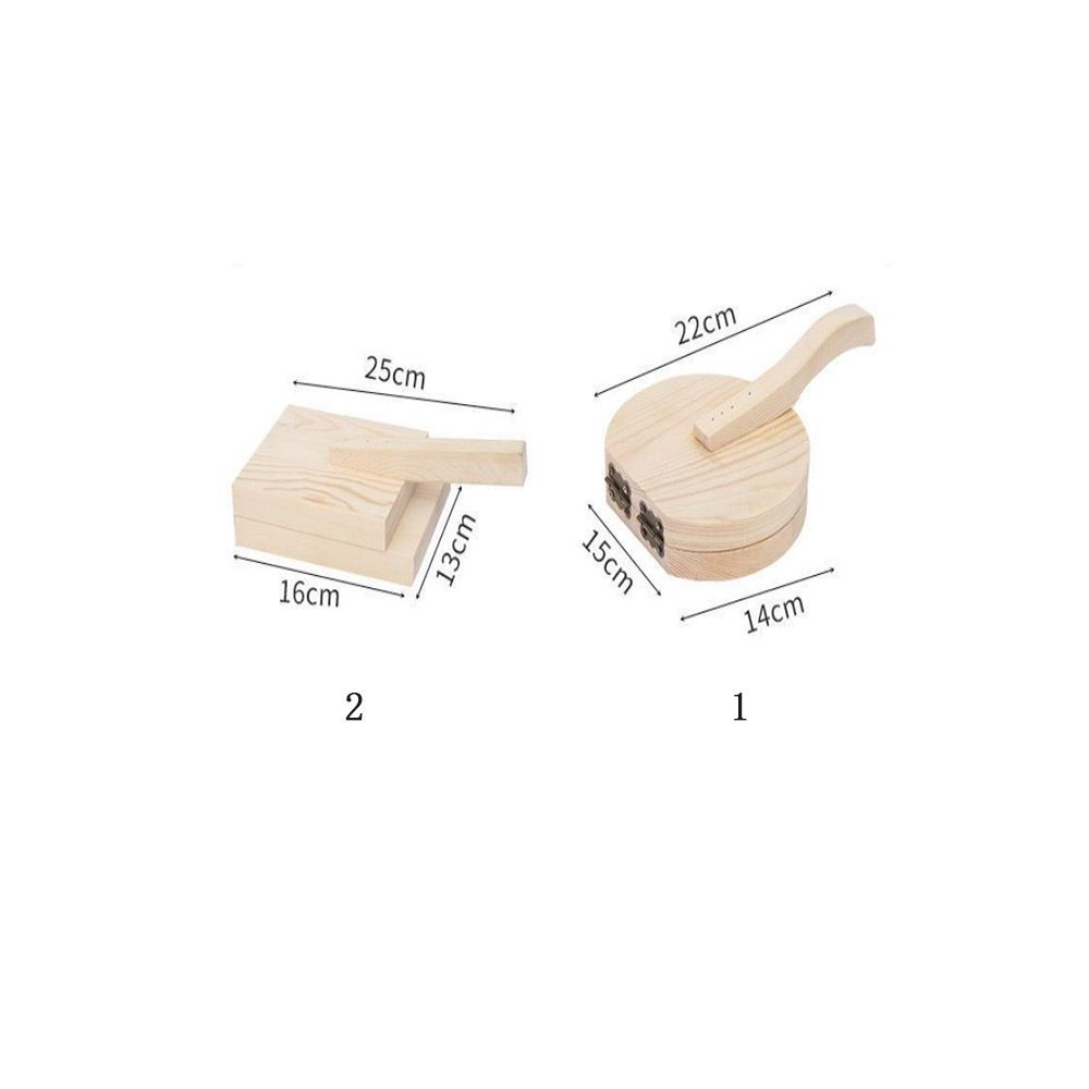 Dụng cụ ép bột làm bánh hình tròn/vuông bằng gỗ thủ công tiện dụng