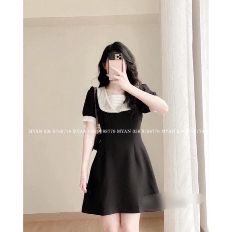 VÁY XOÈ PHỐI CỔ TRẮNG