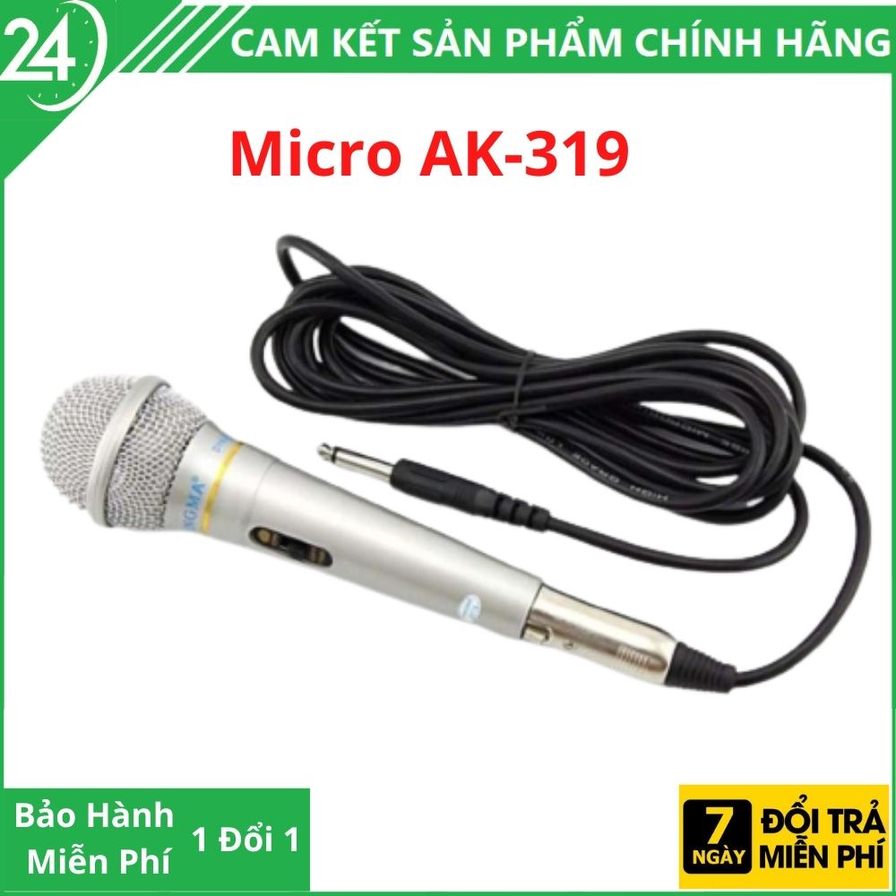 Micro karaoke XINGMA AK-319 chính hãng, Mic hát có dây chống hú cao cấp