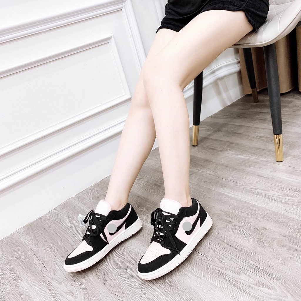 Giày 𝐉𝐨𝐫𝐝𝐚𝐧 1 hồng đen nữ, Giày thể thao JD 1 cổ thấp Black Guava Ice hồng đen bản đẹp 2022 full box bill