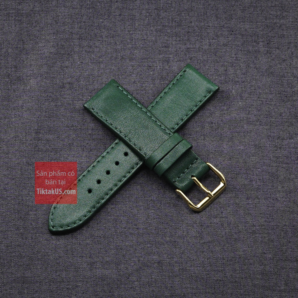 Dây đồng hồ da bò thật nhiều màu đủ size 18-19-20-21-22-24 kèm khóa vàng tặng cây tháo dây