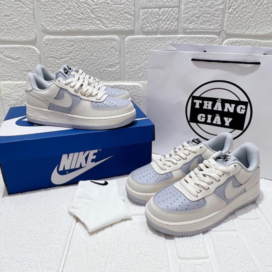 Giày_Nike AF1 Nam Nữ, Giày AF1 Tím Khoai Môn Xanh Trắng Full Box Bill