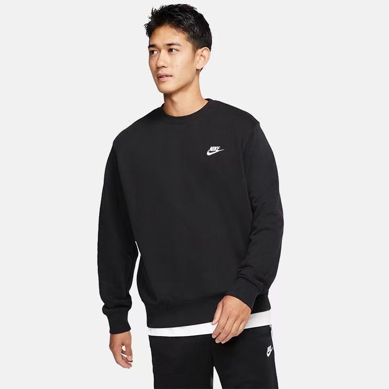 Áo Sweater Cotton Màu Đen Thêu Logo Thời Trang Thể Thao Cho Cặp Đôi