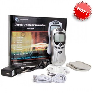 Máy massage trị liệu xung điện 4 miếng dán đầu ra kép đa chức năng
