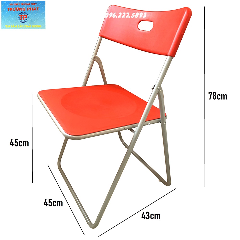 Ghế gấp 2 mảnh G30 màu đỏ, Nhựa cao cấp, Khung sơn tĩnh điện, ghế xếp gọn cao cấp
