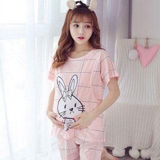 Bồ đồ bầu, sau sinh và cho con bú cộc tay (áo mở nắp cho con bú - chun quần chỉnh kính cỡ theo vọng bụng)
