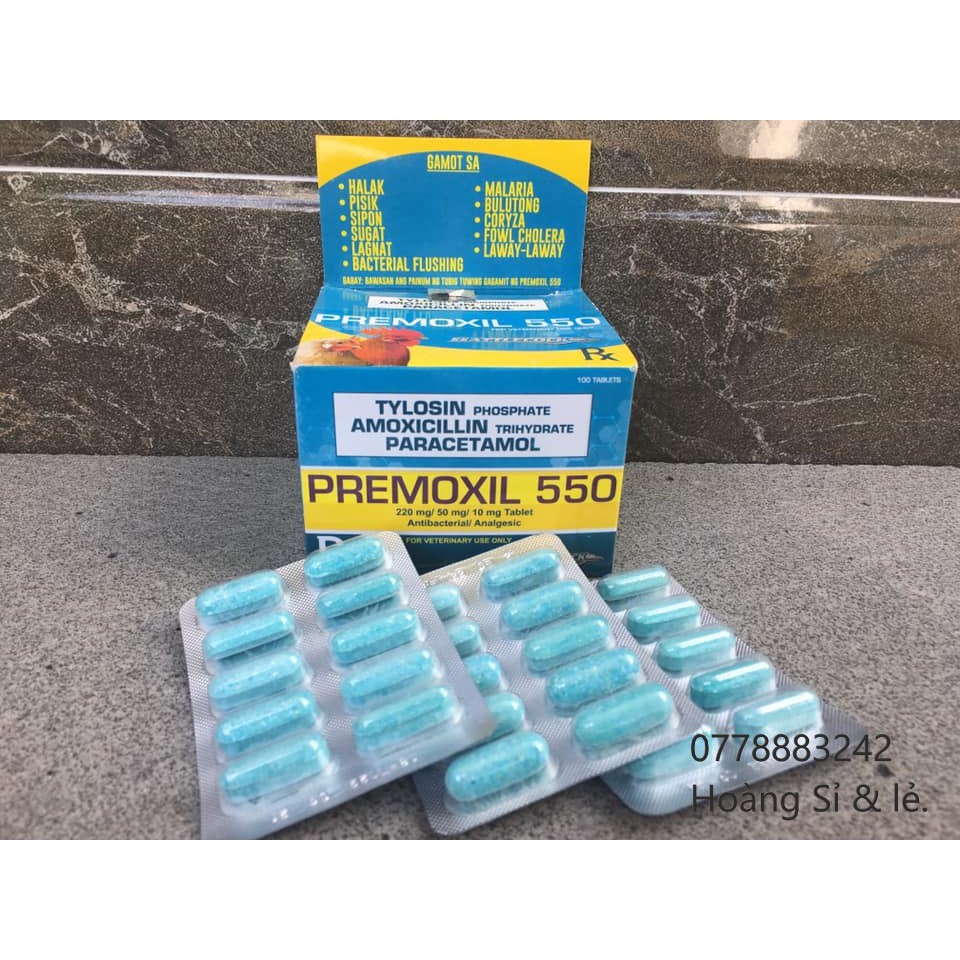 Premoxil 550  dành cho gà tang sau đá, khò khè, xổ mũi.