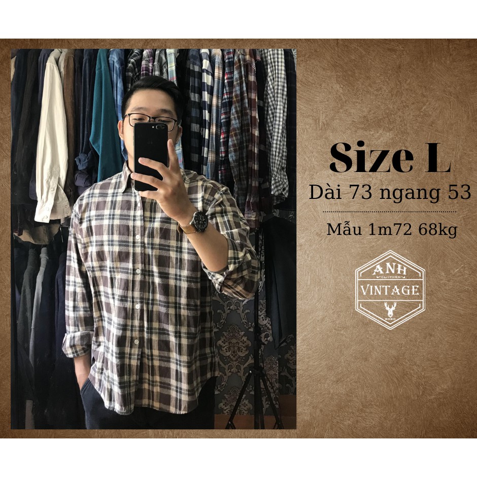 Áo sơ mi Flannel caro 2hand style vintage cực chất.