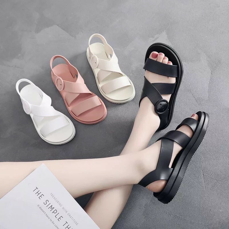 Sandal nữ /sandal nhựa không thấm nước đa năng đi chơi, đi biển, đi mưa dg14