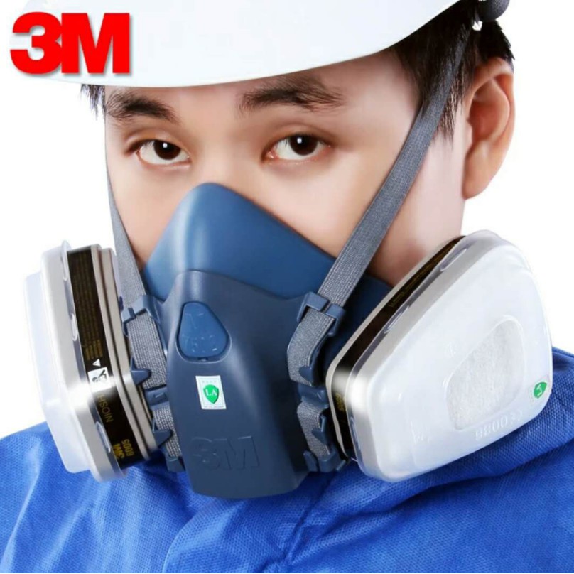 mặt nạ phòng độc 3M 7502 + 2 phin lọc 6001 Lọc độc , lọc hóa chất, phun sơn