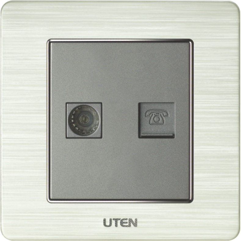 Bộ ổ cắm điện  ổ cắm điện thoại, mạng, tivi Uten V6 Hàng chính hãng Cao Cấp