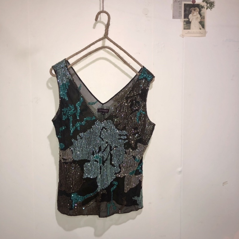 Summer fairy aesthetic set - Set áo lưới lấp lánh và chân váy voan hoạ tiết vintage 2hand