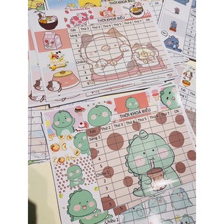 Thời khoá biểu các hình cute dễ thương