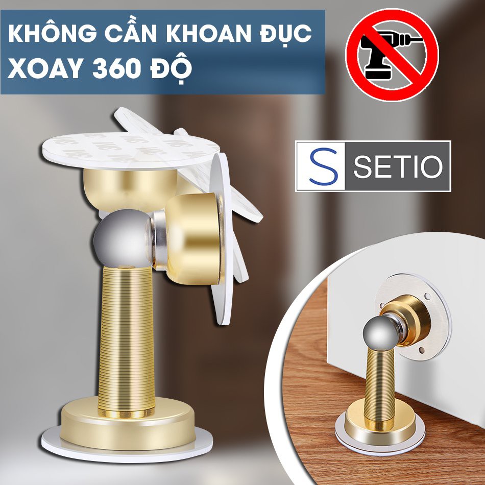 FREESHIP - Chặn cửa chống va đập Kosko Setio chặn cửa nam châm inox 304 Thép không gỉ Không khoan đục băng dính 3M