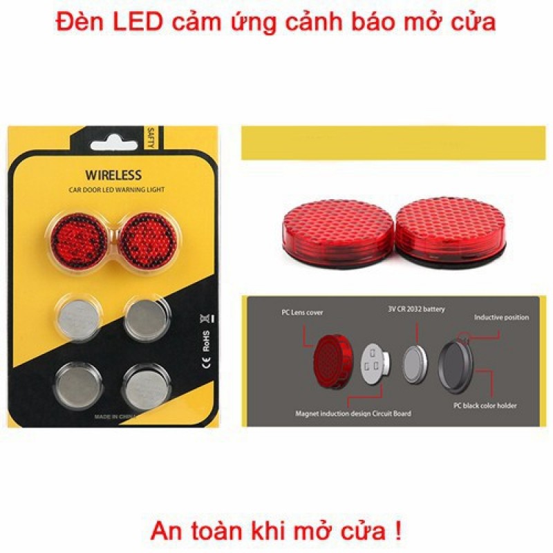 Đèn Led cảnh báo mở cửa ô tô - 1 bộ gồm 2 đèn