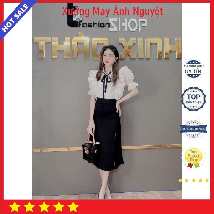 Chân Váy Nữ Chữ A Xẻ Vạt Chất Vải Tuyết Mưa Mềm Mịn Co Dãn Thoáng Mát Thời Trang Công Sở Cao Cấp