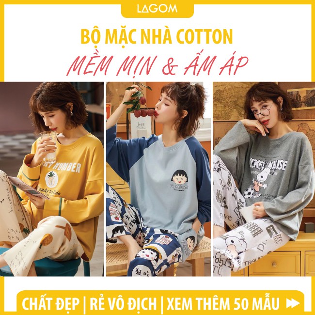 [50 Mẫu] Bộ Ngủ Thu Đông Cotton | Bộ Ngủ Nữ Dài Tay Đẹp [Video & Ảnh Thật]