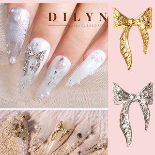 Phụ Kiện Nail - Charm Nơ Trang Trí Móng Trắng, Vàng