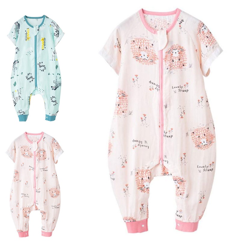 Túi Ngủ Mỏng Mùa Hè Có Tay Áo Rời Và Khóa Kéo Kép Thoáng Khí Cho Bé