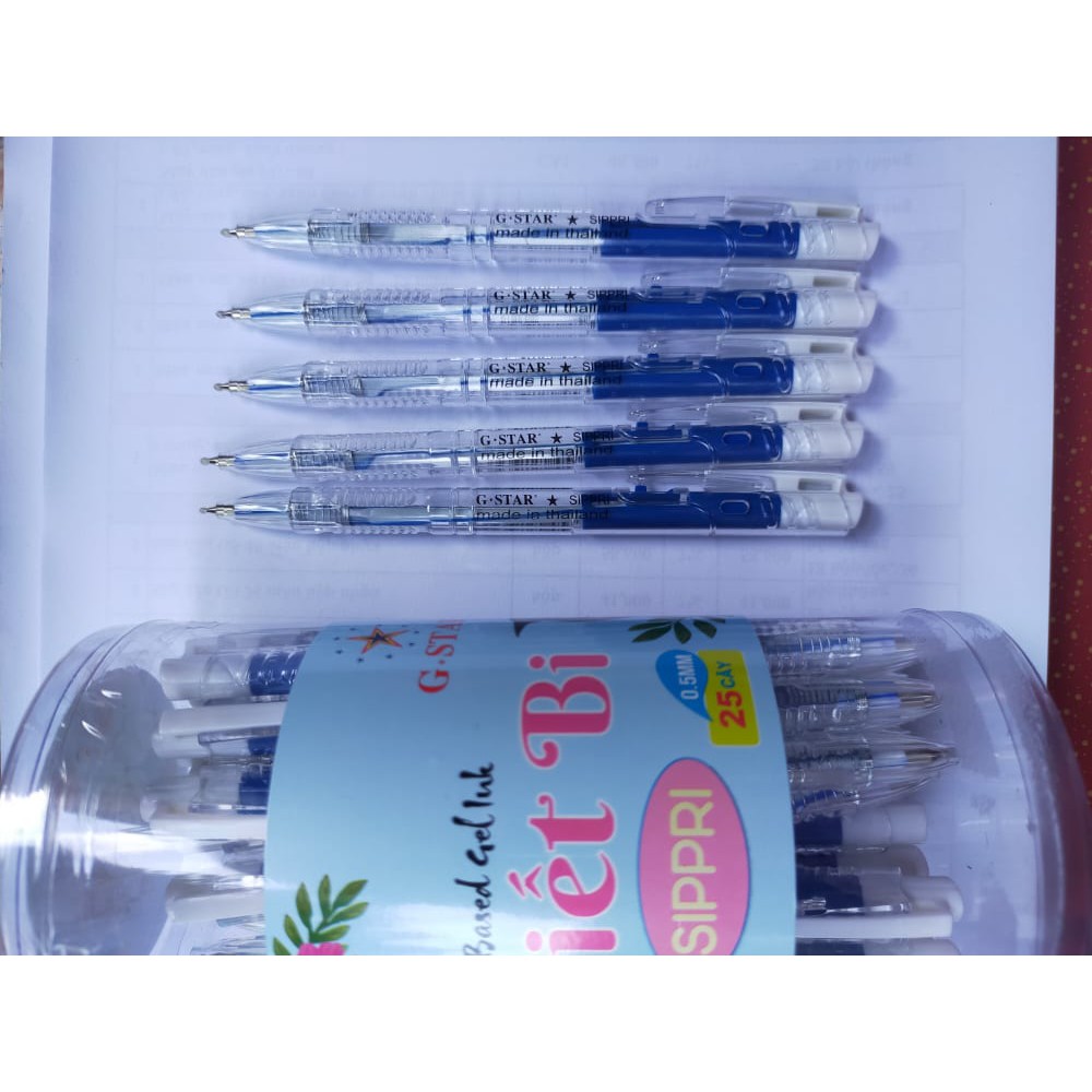 COMBO 5 CÂY BÚT BI SIPPRI THÁI LAN (MỰC XANH VÀ ĐỎ)