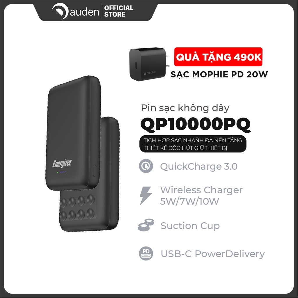 Pin dự phòng Energizer QP10000PQ 10,000mAh, tích hợp sạc nhanh đa nền tảng, sạc khôn