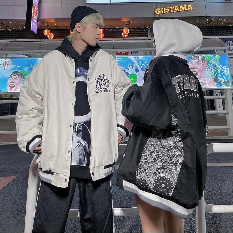 【shengwofu.vn】Spot Spring and Autumn New American Retro High Street Style Paisley Embroidered Baseball Uniform Jacket Men's and Women's Special-Interest Fashion Brand Jacket