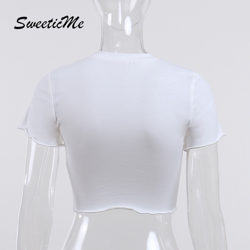 Áo Thun Tay Ngắn Cổ Tròn In Chữ SweeticMe   Thời Trang Cho Nữ