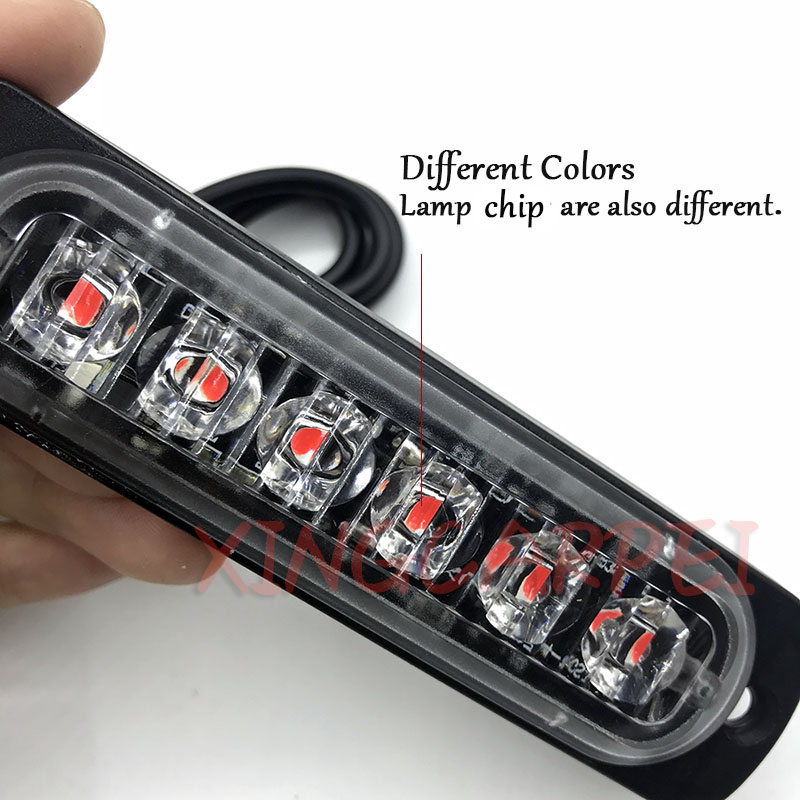 1 Thanh 6 Đèn Led Báo Tín Hiệu Khẩn Cấp Cho Xe Hơi / Xe Máy 12v-24v