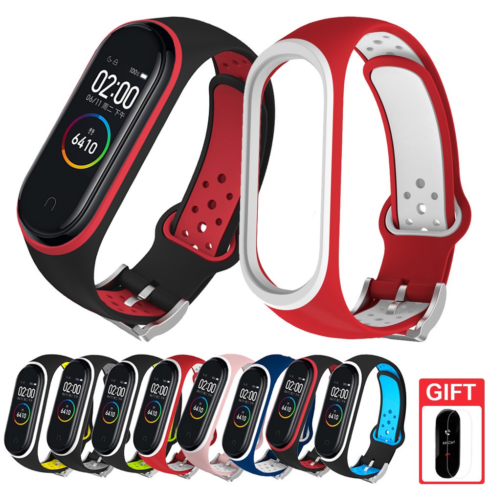 Dây đeo thay thế chất liệu silicon màu trơn cho Xiaomi Mi Band 6 5 4 3