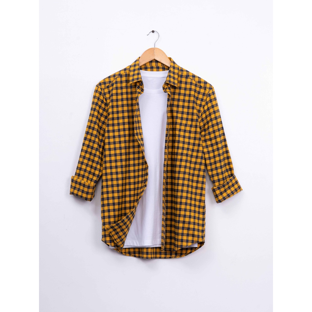 Áo sơ mi nam YODY dài tay có túi ngực họa tiết kẻ caro basic SMM4063