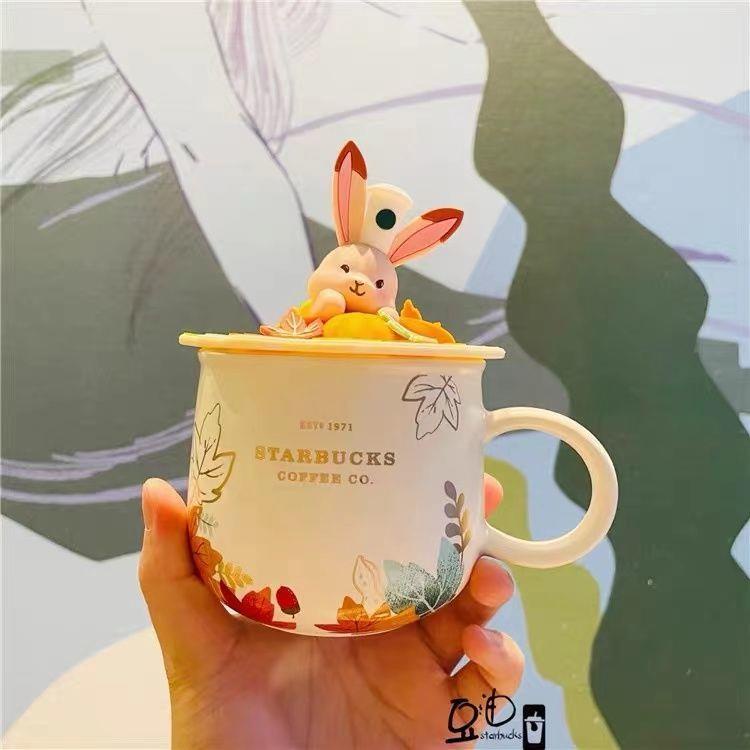 Cốc uống cà phê Starbucks Starbucks có nắp đậy để bàn văn phòng