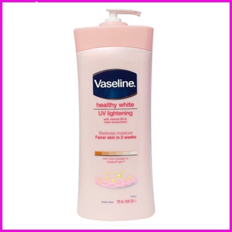 Sữa Dưỡng Thể VASELINE Heathy White Cân Bằng Độ Ẩm - Mịn &amp; Sáng Da 725ml