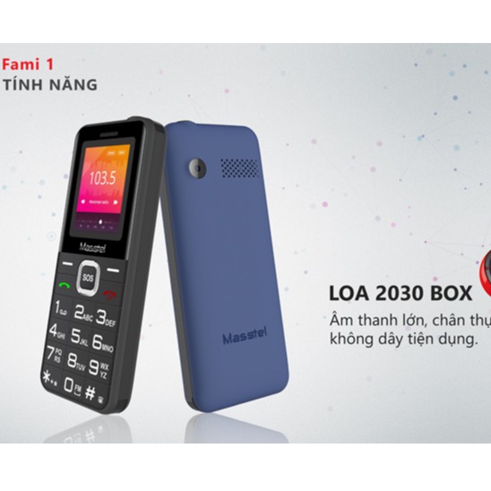 điện thoại Masstel A250, FAMI 9 DÀNH CHO NGƯỜI GIÀ loa to,chữ to,pin khỏe - Hãng phân phối chính thức | BigBuy360 - bigbuy360.vn