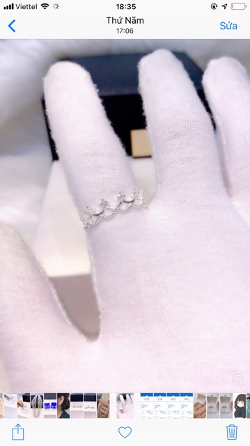 Nhẫn vương miện quanh vòng dễ thương bạc NGỌC MẬU nhiều mẫu