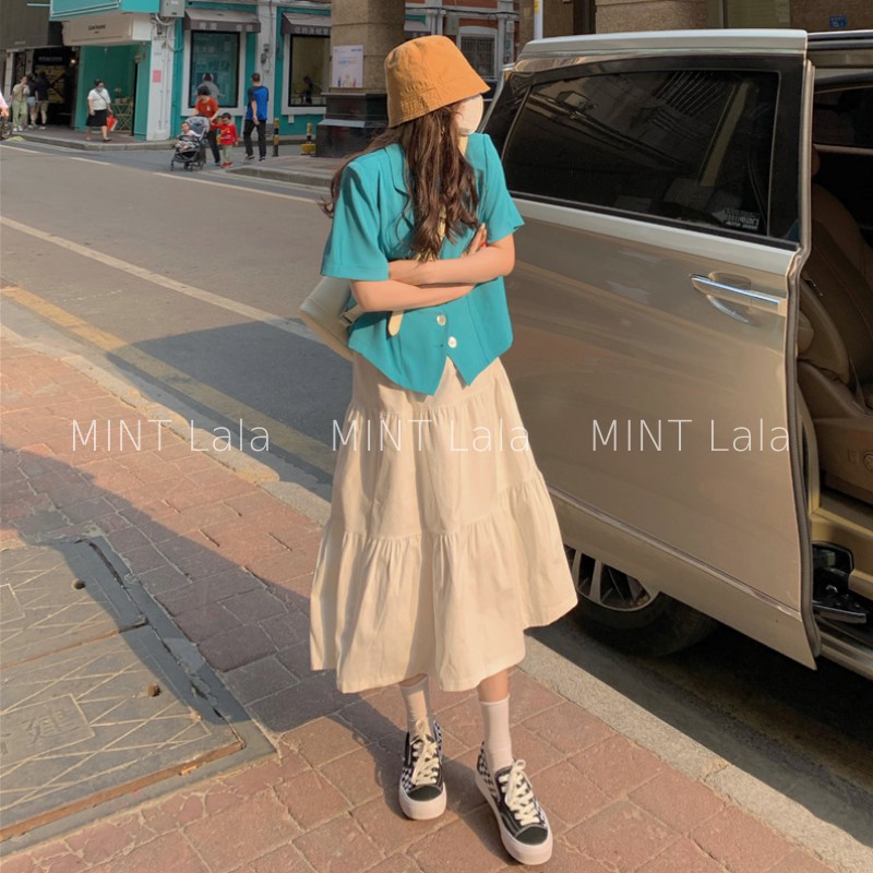 Chân Váy Trắng Xòe Dài Qua Gối 3 Tầng Vintage - Loại Đẹp | BigBuy360 - bigbuy360.vn