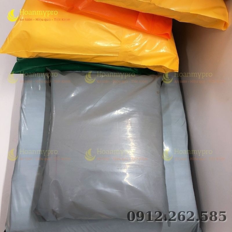 COMBO 500 Túi Gói Hàng Niêm Phong Tự Dính Màu Ghi Bóng Size 20x30