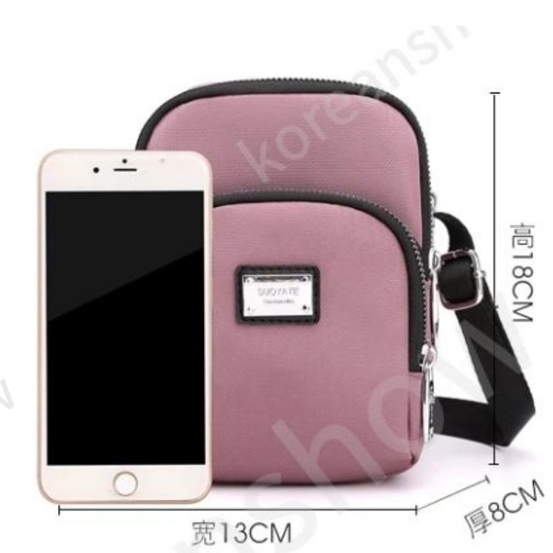 Túi xách nữ đeo chéo mini màu hồng/đen đựng điện thoại thời trang Hàn Quốc dành cho nữ-77