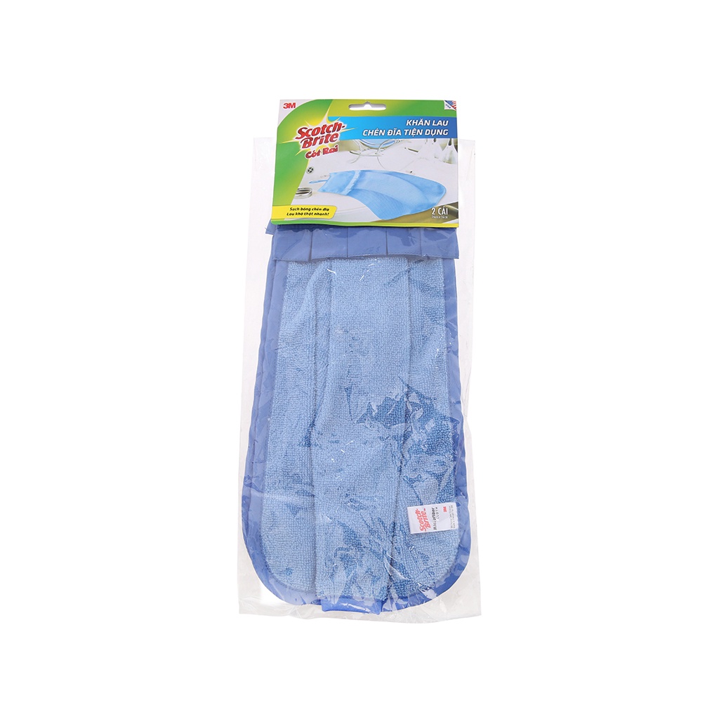 Combo 2 Khăn lau chén đĩa Scotch Brite 3M đa năng, không trầy xước, thấm hút gấp 4 lần, không để lại bụi, độ bền cao