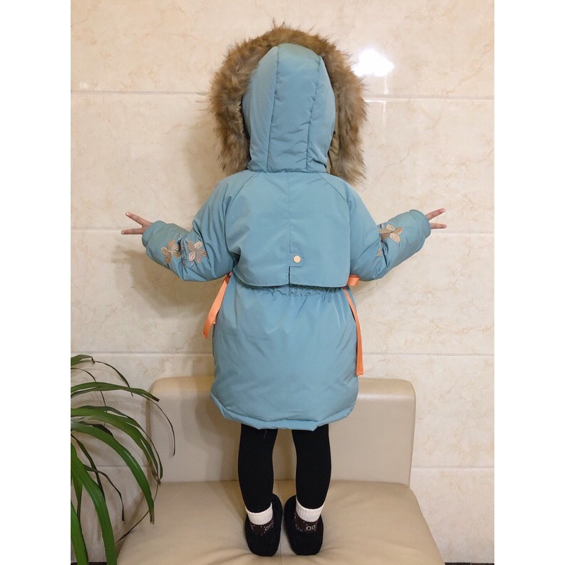 Áo Phao Mủ Lông Bé Gái 14-42kg Thời Trang Quảng Châu