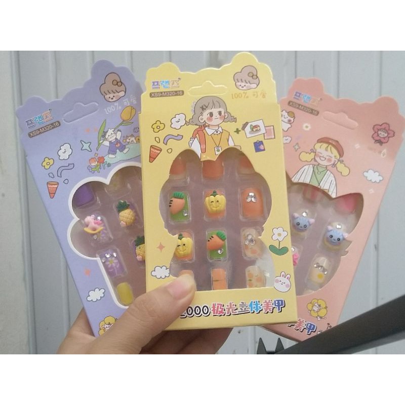 HÀNG MỚI VỀ - Bộ Dán Móng Tay Nổi 3D Cho Bé Gái Xinh Xắn - Ngộ Ngĩnh - Đáng Yêu