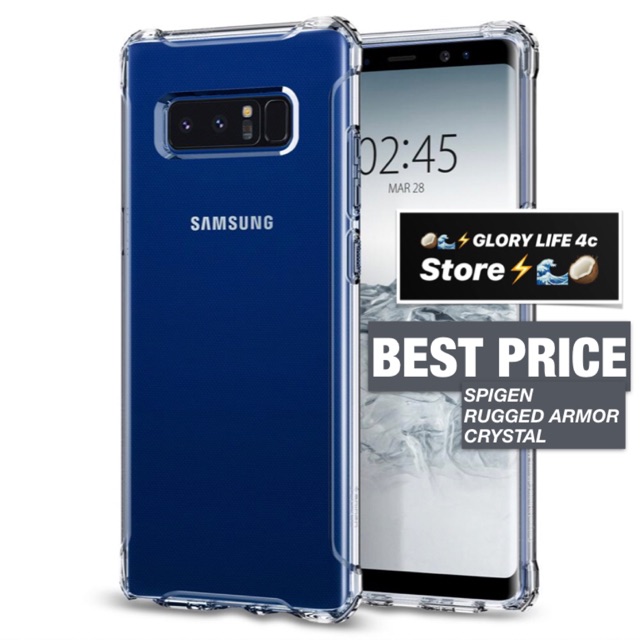 Ốp Lưng Trong Suốt Samsung Note 8 Spigen Rugged Crystal
