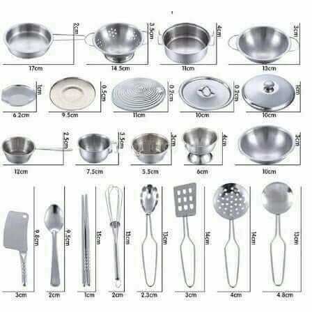 BỘ ĐỒ CHƠI NẤU ĂN BẰNG INOX 40 MÓN CHO BÉ