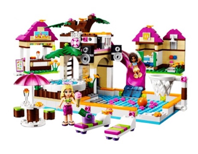 Đồ chơi lắp ráp nhà Friend 10160 cho bé gái -Lắp ráp Bể Bơi Thành Phố