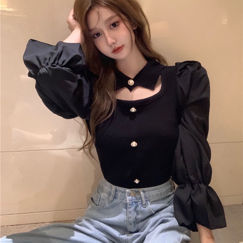 Áo IELGY dài tay phong cách phương Tây thời trang cho nữ