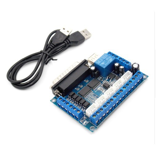 Bo Mạch Chủ Động Cơ Bước 5 Trục CNC Mach3 + Cáp USB