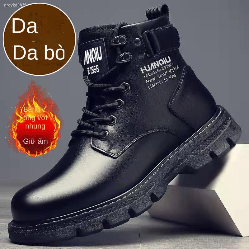 Martin boots nam 2021 mới của mùa thu và đông giày hàn quốc cao cổ cừu tất cả các kết hợp giản dị